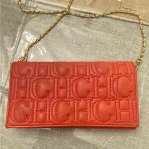 Carolina Herrera HC monogram crossbody. Gorgeous CORAL Color.